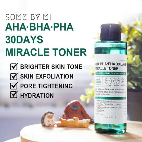 Combo Toner &amp; Serum giảm mụn Some by mi AHA-BHA-PHA 30 DAYS MIRACLE TONER