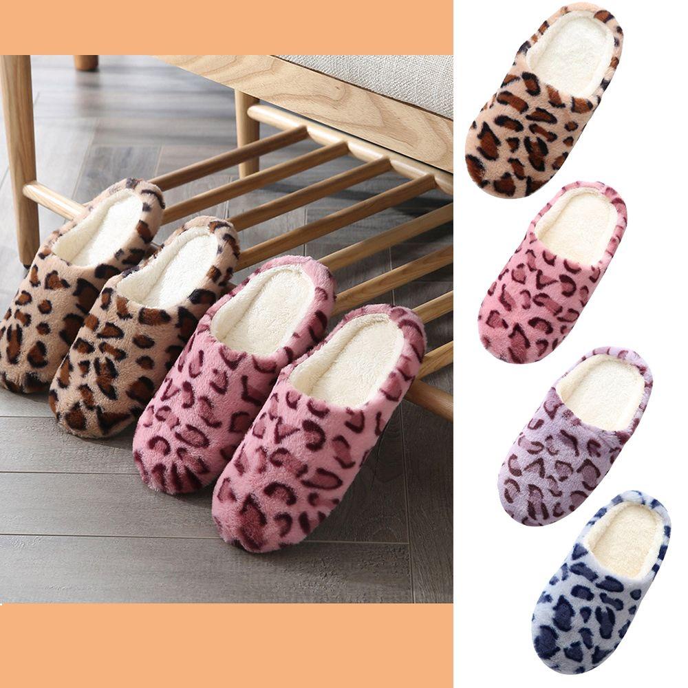 LAY 1 Đôi Dép Cotton Phối Lông Nhung Mềm Mại Thời Trang Mùa Đông