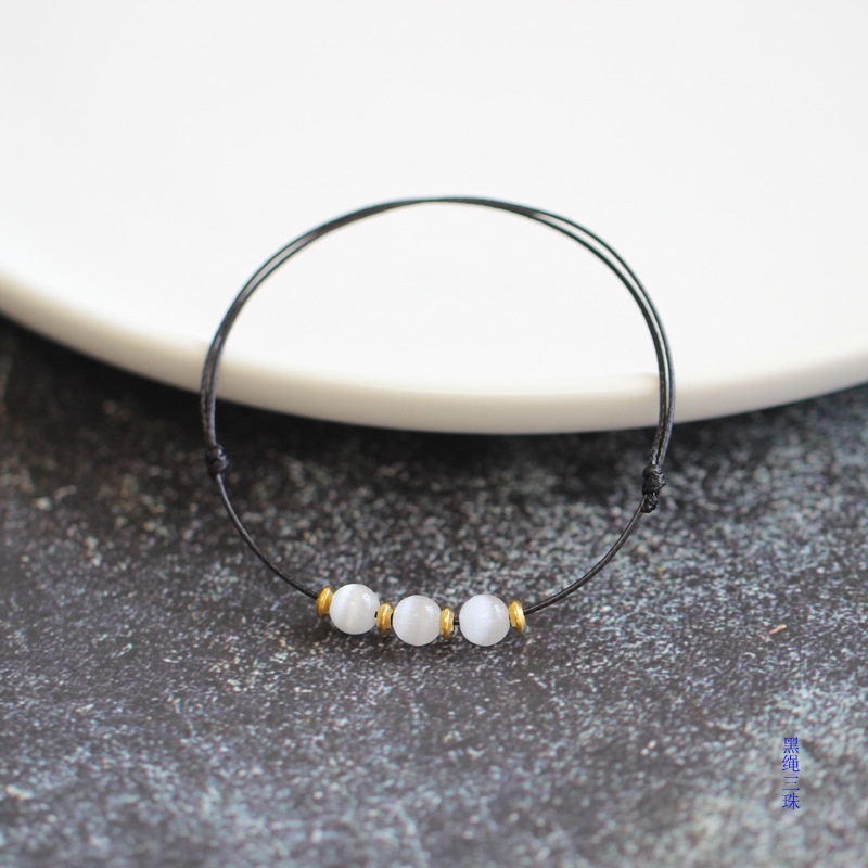 Vòng Tay Dây Đỏ Đính Đá Opal Nhân Tạo Thời Trang Cho Nữ