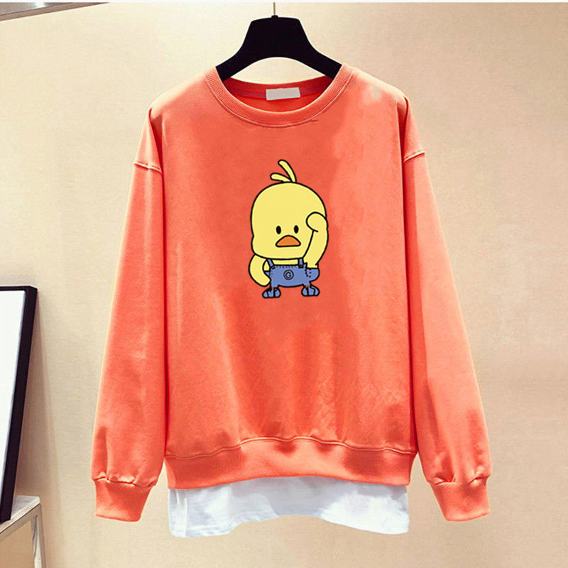Áo Sweater Cotton 4 Màu In Hình Vịt Vàng Hoạt Hình Phong Cách Hàn Quốc Thời Trang Cho Nữ