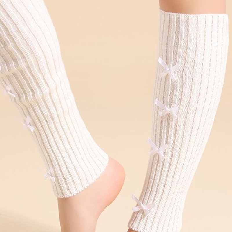 Xixi Vớ Dệt Kim Mini Giữ Ấm Chân Gắn Nơ Phong Cách Harajuku Lolita Mùa Đông Cho Nữ