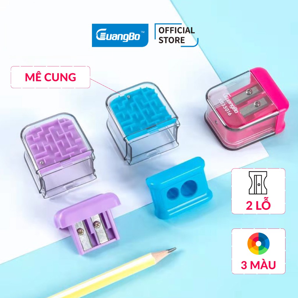 Gọt chì mê cung 2 lỗ GuangBo XB35016 3 màu - giao ngẫu nhiên