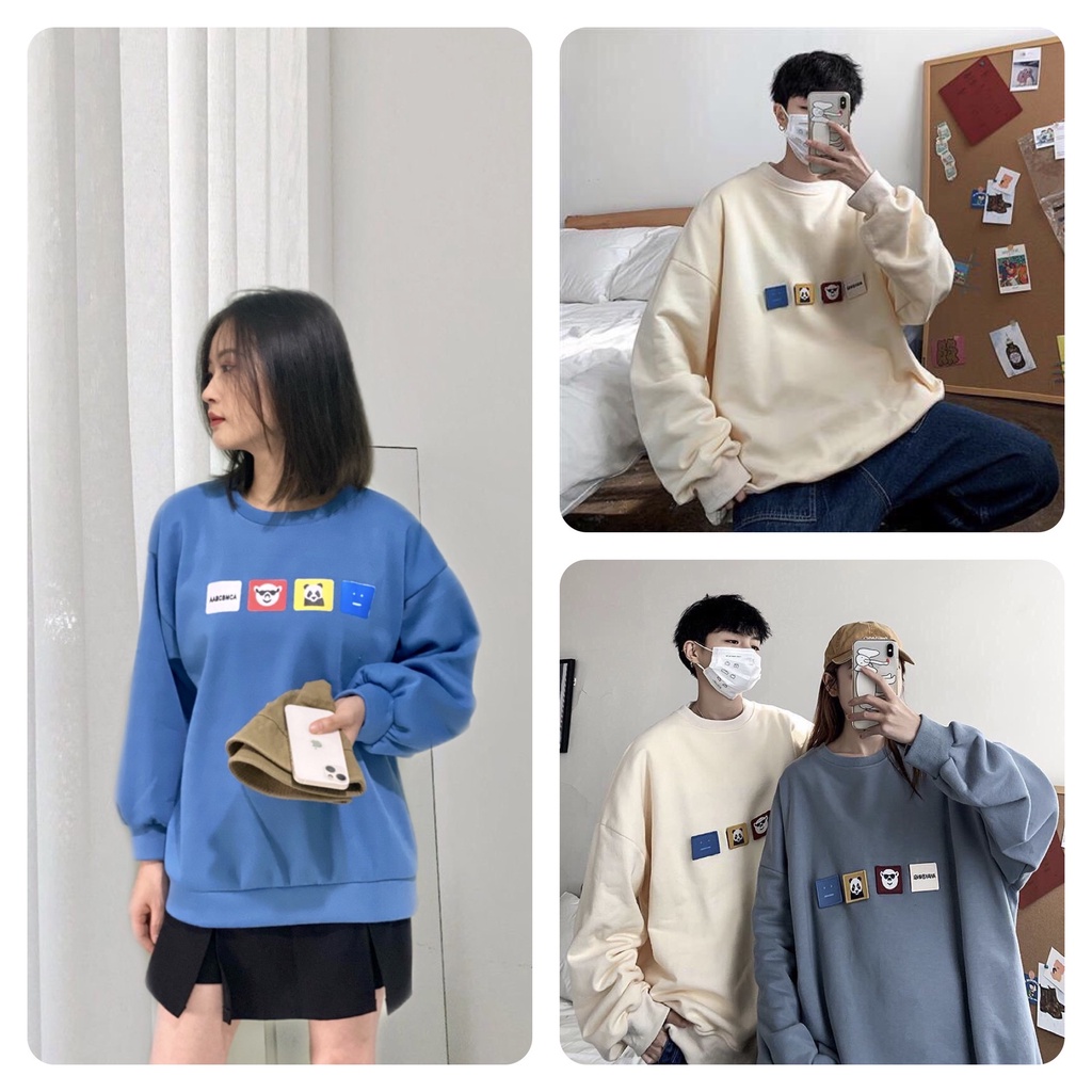 Áo Hoodie from rộng nam nữ in hình gấu (ảnh cuối là ảnh thật)