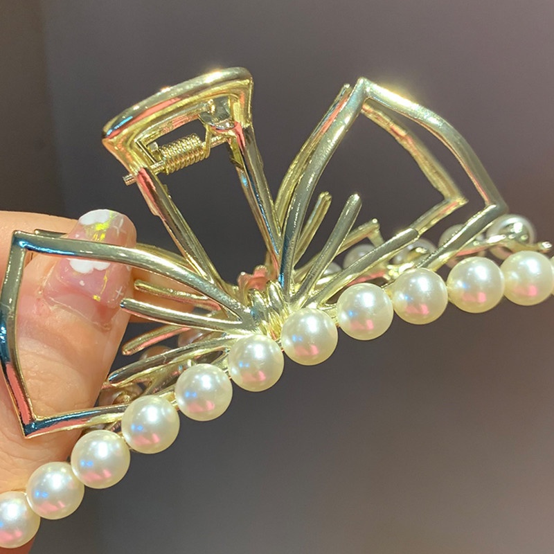 Kẹp Tóc Hình Vương Miện / Ngôi Sao / Cá Mập / Vương Miện Bằng Hợp Kim Đính Ngọc Trai Phong Cách Hàn Quốc Cho Nữ
