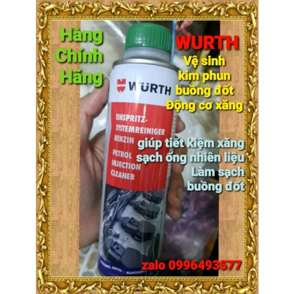 Vệ sinh tẩy rửa kim  phun buồng đốt Wurth Chính Hãng 300ml
