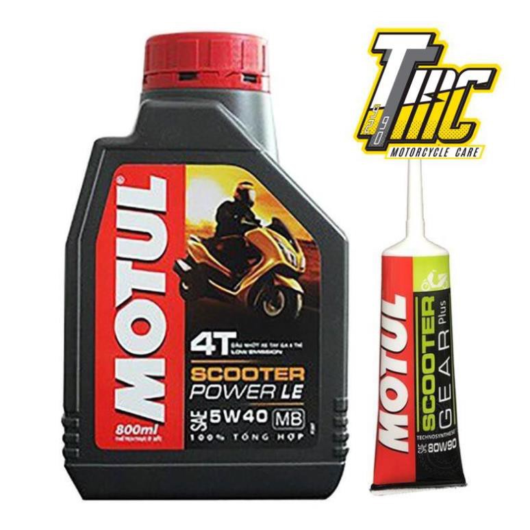 Nhớt cao cấp cho xe tay ga đời mới Motul Scooter Power LE 5W40 800ml tặng nhớt hộp số Motul