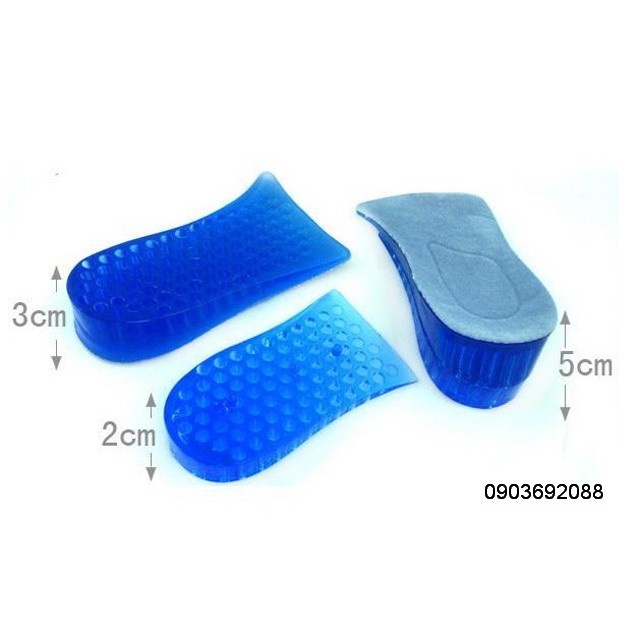 [unisex] Lót giày tăng chiều cao nửa bàn super gel 5cm