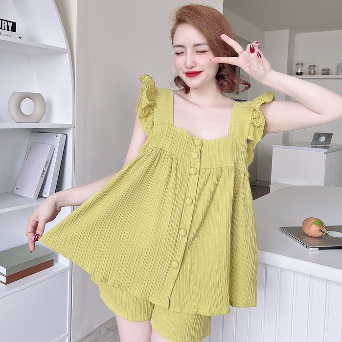 Bigsize Đồ Mặc Nhà Nữ SOJUN Đũi Cánh Tiên Size 55-65kg
