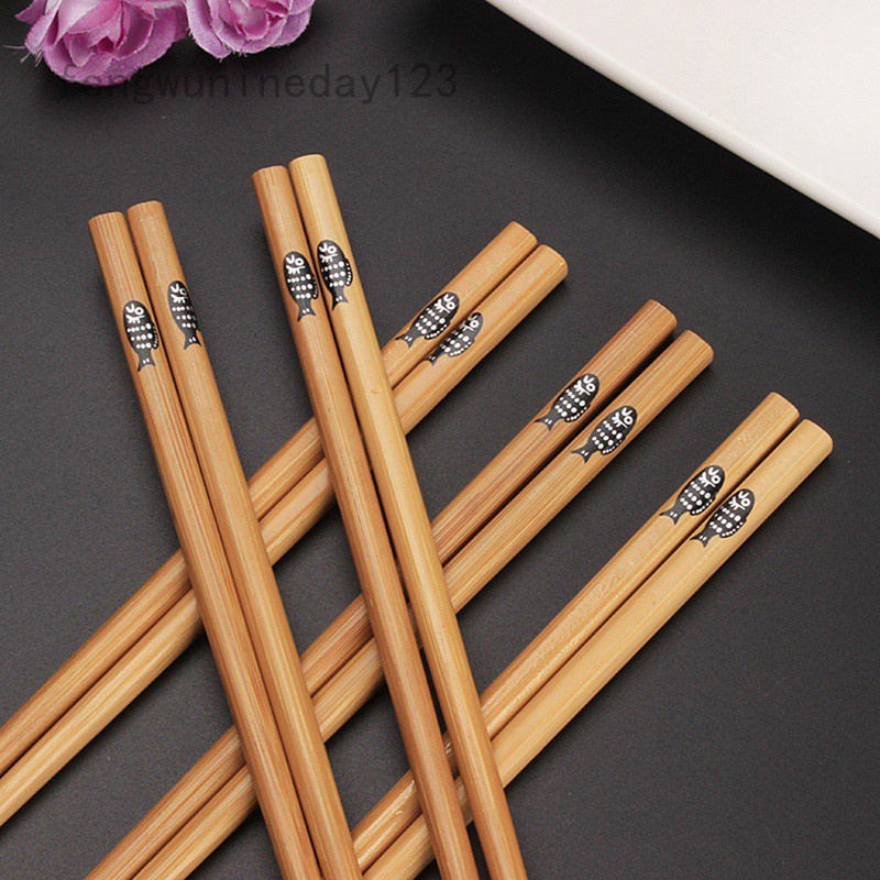 Bộ 5 đôi đũa gỗ Chenchuomayi123 thiết kế kiểu Nhật Bản