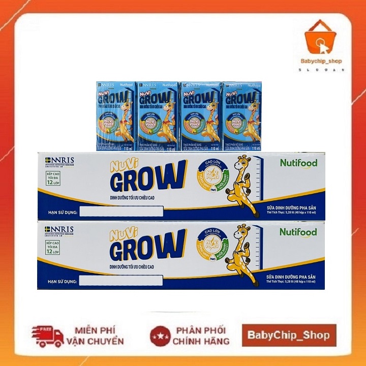 [ Mẫu mới] Sữa Nuvi Grow thay thế Nuvita grow Diamond pha sẵn 110ml [Thùng 48 hộp]