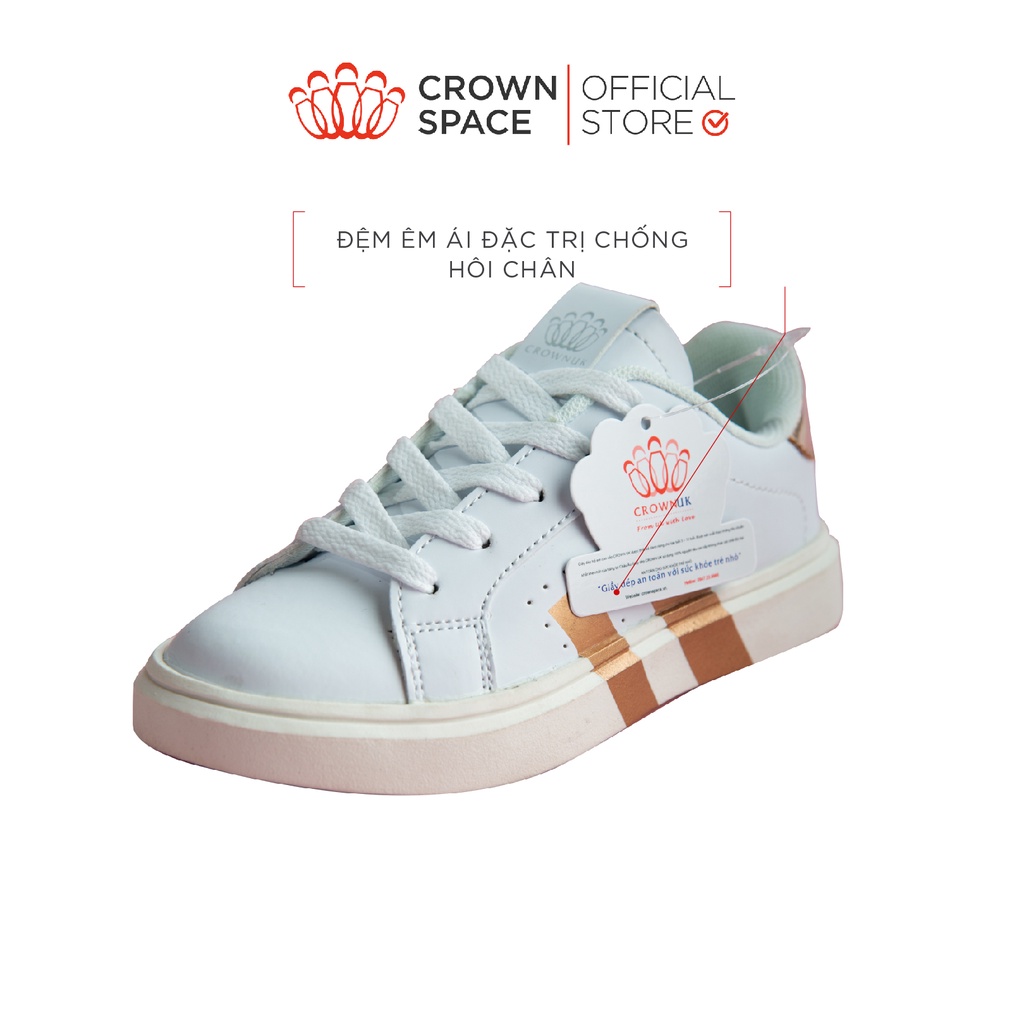 Giày Thể Thao Sneaker Bé Gái Đi Học Đi Chơi Crown Space Cao Cấp CRUK215 Nhẹ Êm, Chống Hôi Chân Size 28 đến 36