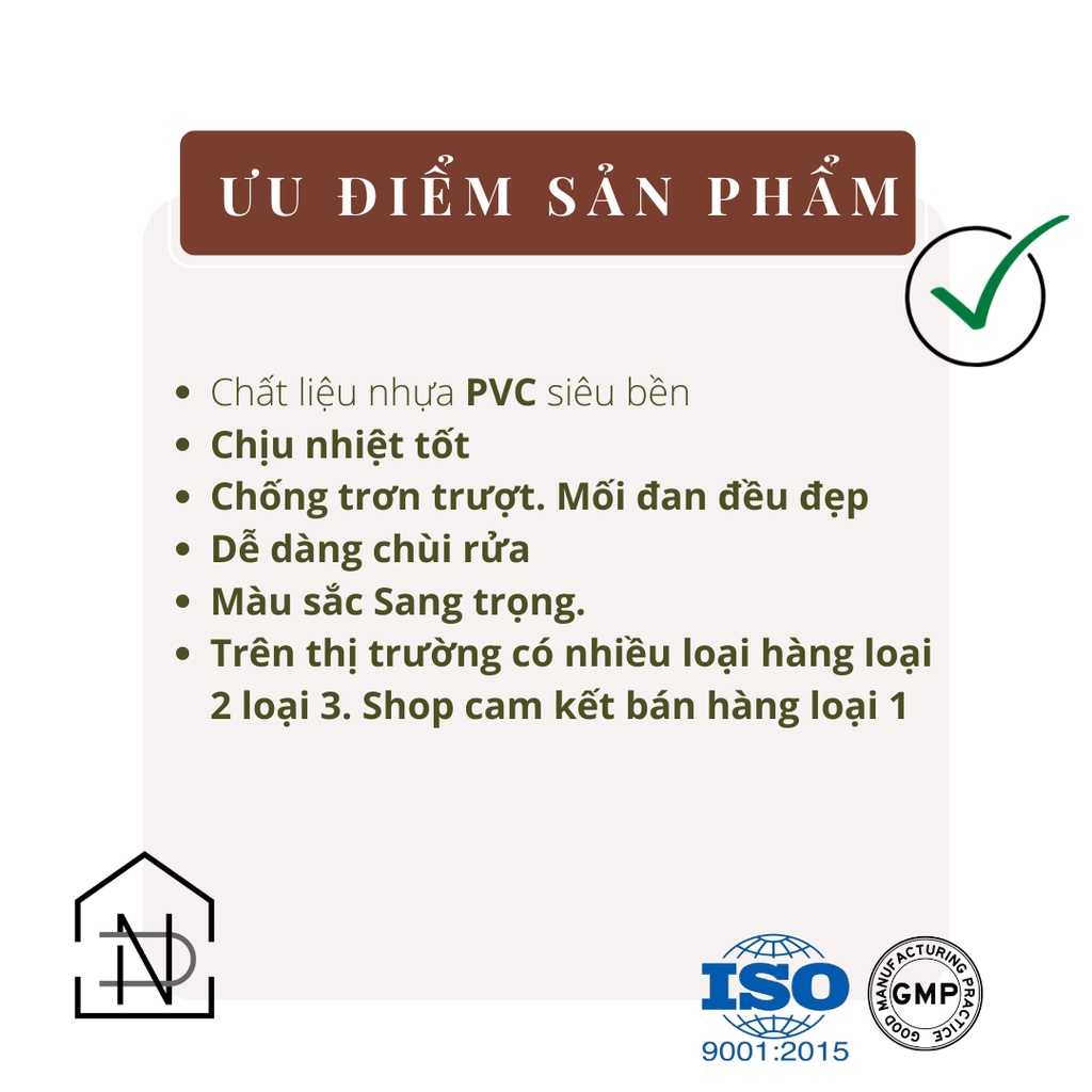 Tấm Lót Bàn Ăn Cách Nhiệt Chữ Nhật size 30x45cm Cao Cấp có sẵn 7 Màu | Nhựa PVC  Miếng Trải Bàn Ăn