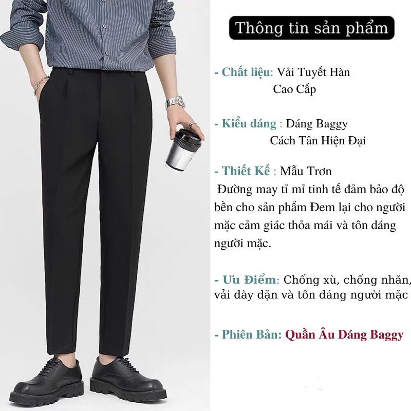 Quần tây nam co dãn RIO, quần âu nam dáng hàn, kiểu dáng năng động trẻ trung