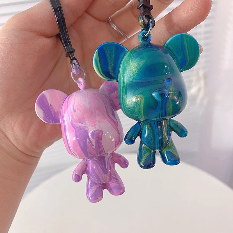 Gấu Đổ Màu Bearbrick KOBI Móc Khoá DIY Đổ Màu Acrylic Pouring Nhiều Màu Sắc Đẹp Mắt Đa Dạng HotTrend 2022 -BỐ KHỦNG LONG