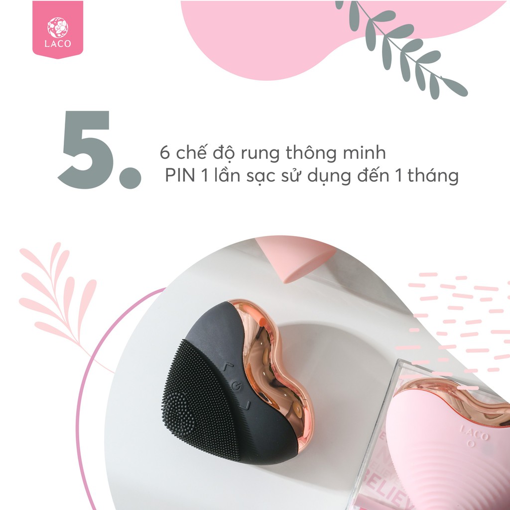 [CHÍNH HÃNG] Máy rửa mặt laco luxury- Rửa mặt sạch sâu, massage, nâng cơ, thon gọn,giảm nọng cằm