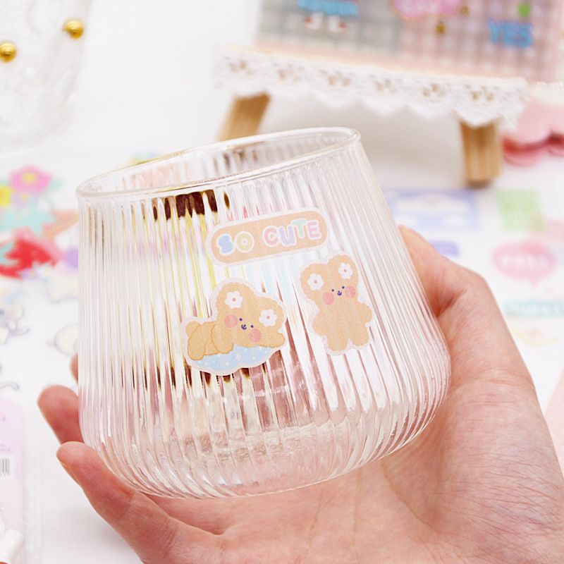 Sét 4 tờ #Sticker Hình Dán Hoạ Tiết Hoạt Hình Trang Trí Sổ Tay Chống Thấm