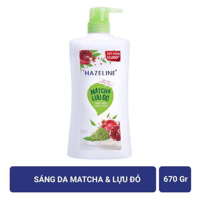 Sữa Tắm Hazeline 670ml Matcha & Lựu Đỏ (Xanh)