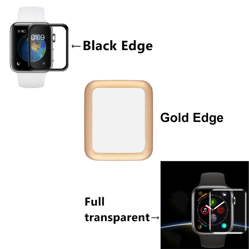 MYRON Black Anti-scratch 3D Curved HD Full Cover for Apple iWatch 4 3 2 1