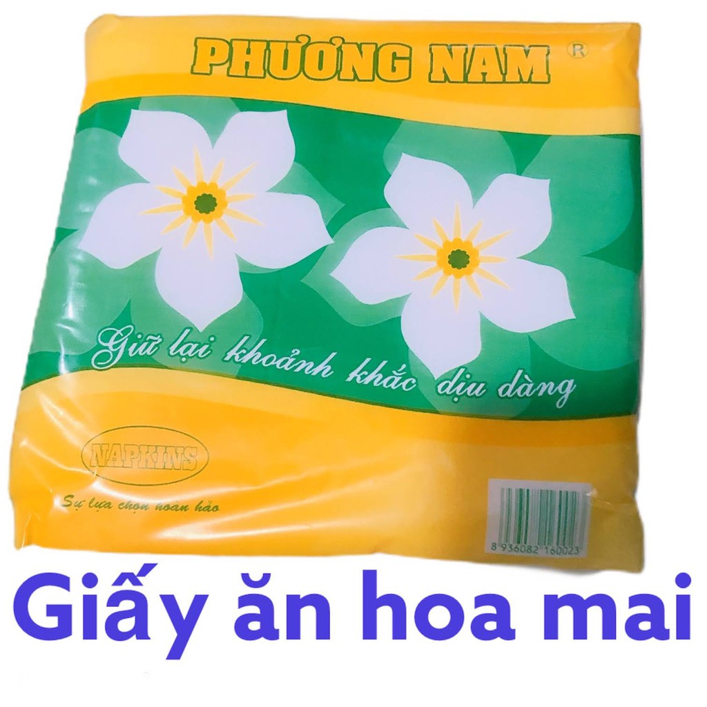 Khăn giấy vuông Hoa Mai gói 50 tời/1 lớp