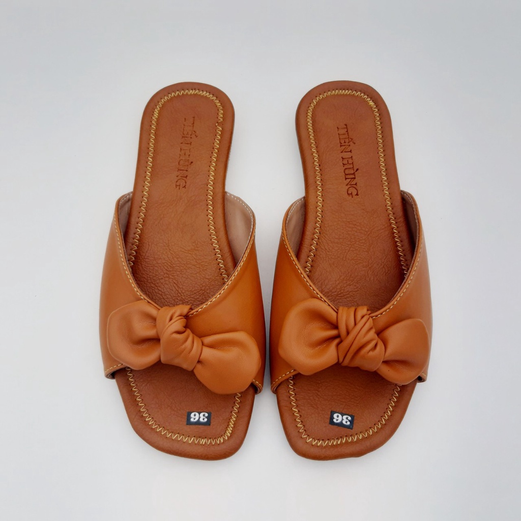 Dép lê nữ thắt nơ, sandal bệt nữ đế bằng, dép thời trang nữ Tiến Hùng TH0002