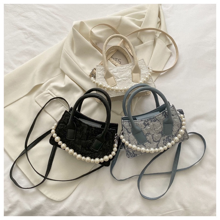 Túi vải JASMIN NOIR đính ngọc trai giả thời trang cho nữ