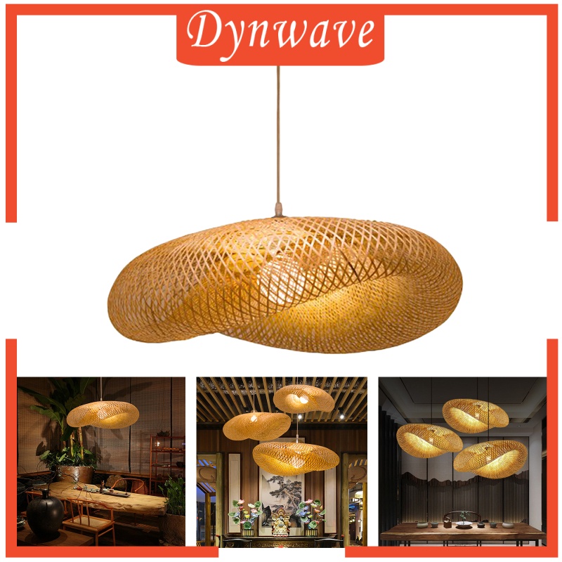 [DYNWAVE] Vintage Bamboo Chandelier Lamp Pendant Light Wicker Lighting for Home Decor