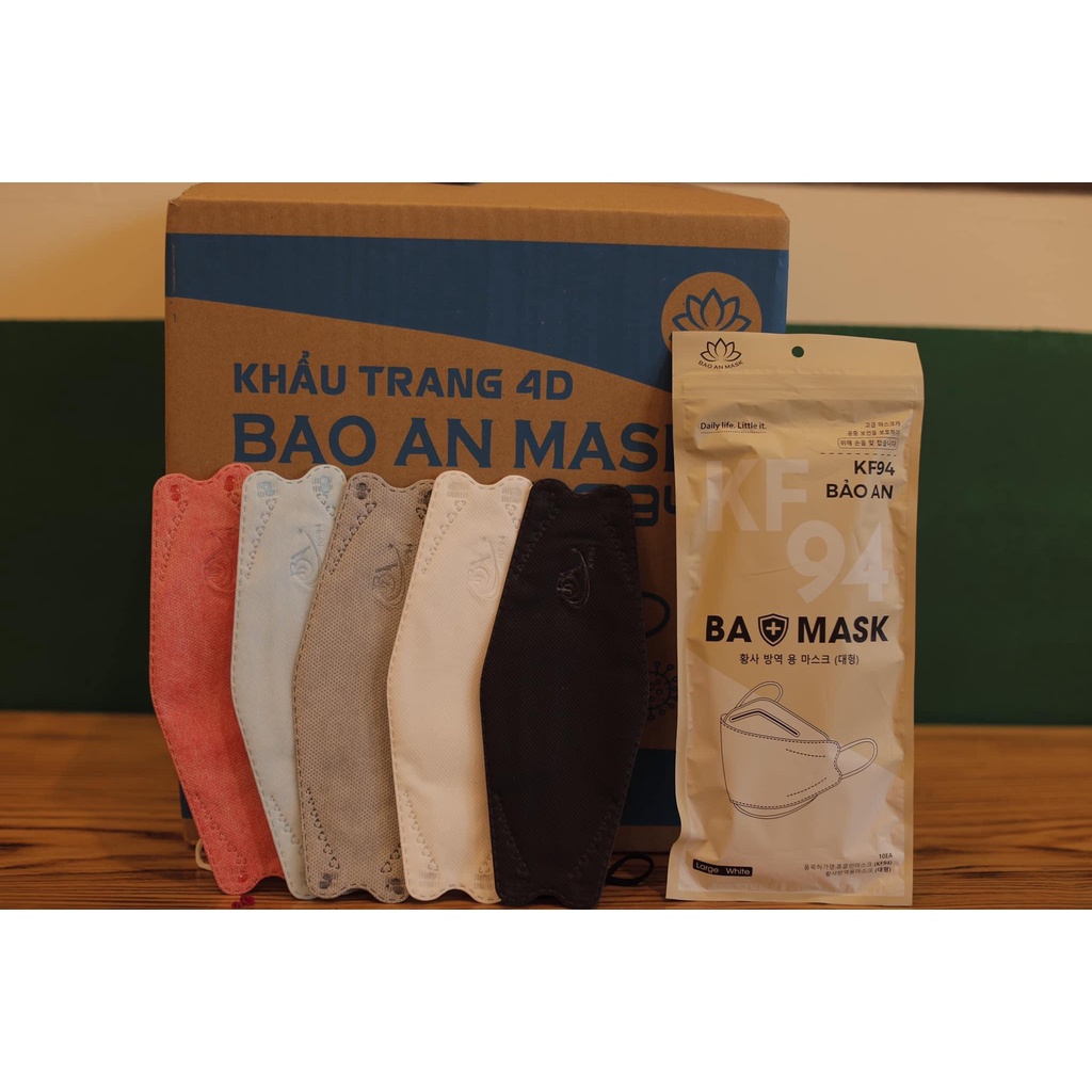 10 Chiếc khẩu trang KF94 Hàn Quốc kháng khuẩn, chống bụi mịn