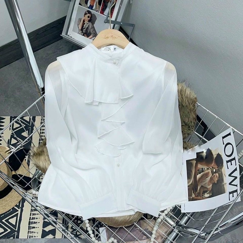 ÁO SƠ MI BÈO NGỰC VOAN