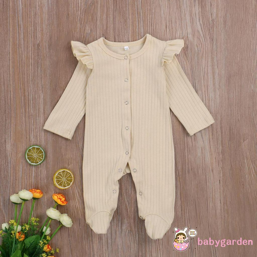 Áo liền quần dệt kim tay dài màu trơn dễ thương cao cấp cho bé 0-6 tháng tuổi