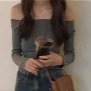 Áo Croptop Trễ Vai Tay Dài Thiết Kế Quyến Rũ Cho Phái Nữ