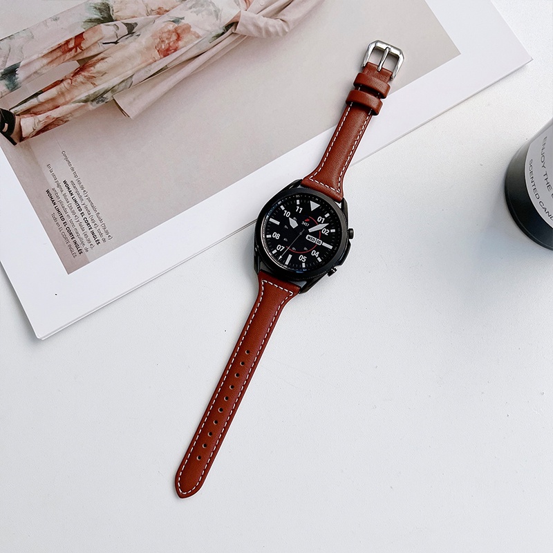 Dây Đeo Bằng Da Thật Mỏng 20mm Cho Đồng Hồ Thông Minh Huami Amazfit GTS 4 mini 2 2e 3 GTS2 GTS3 / Bip 3 Pro Lite S U Pop