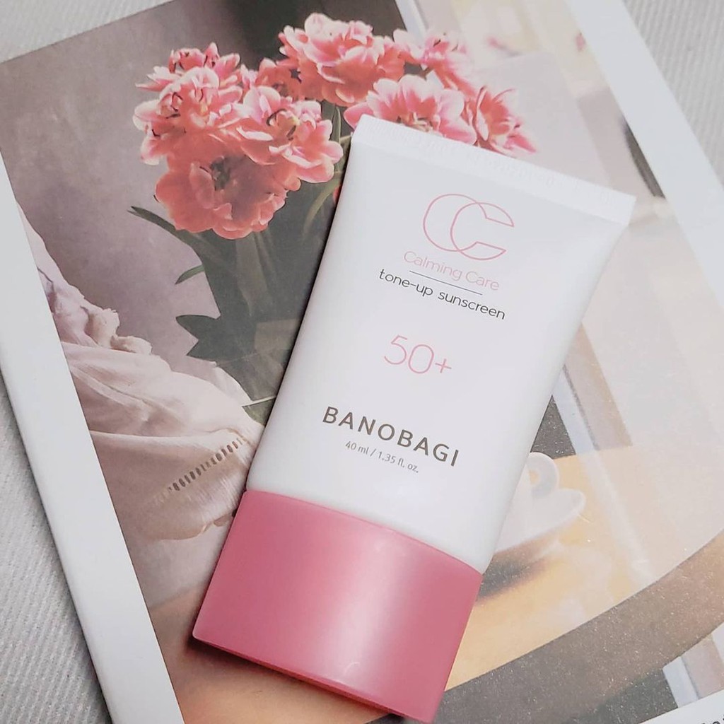 Kem Chống Nắng Make-Up Banobagi Calming Care Tone Up Sunscreen - Hồng