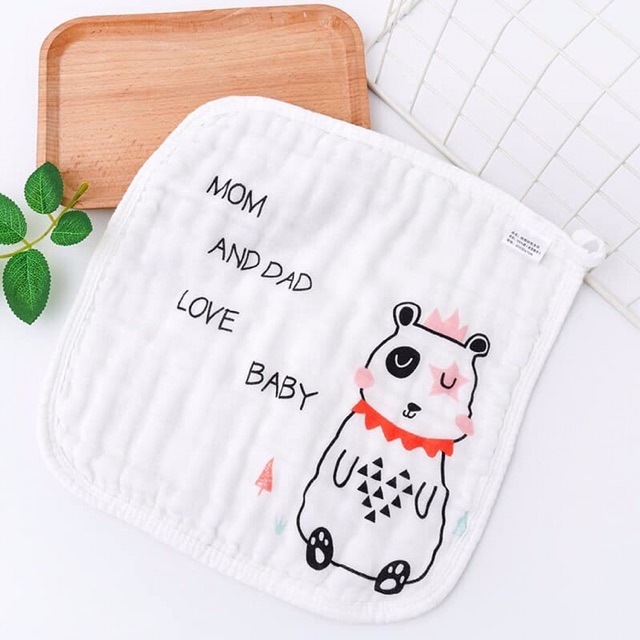 Set 5 khăn mặt xô 6 lớp mịn đẹp cho bé