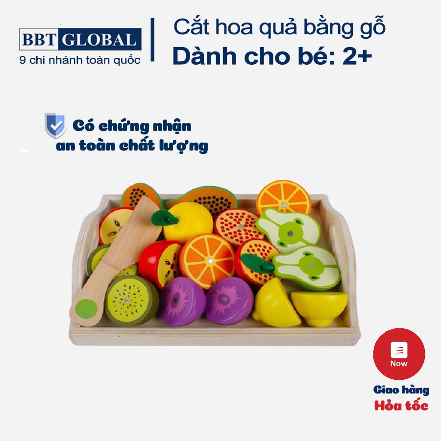 [Mã LIFEM1 giảm 50k đơn 99k] Bộ đồ chơi cắt rau củ nam châm bằng gỗ BBT Global MSN15031C