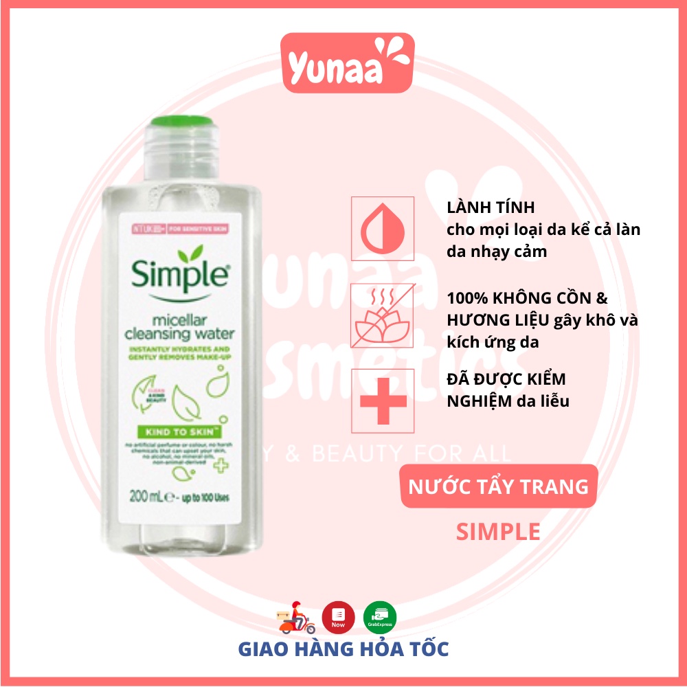 Nước Tẩy Trang Simple Micellar Cleansing Water 200ml | WebRaoVat - webraovat.net.vn