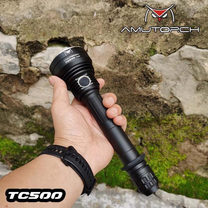 [BH 1 NĂM] AMUTORCH TC500 Đèn pin chiếu xa sáng 2200 lumen chiếu xa 800m sử dụng 2 pin sạc 21700 5000mAh kèm theo