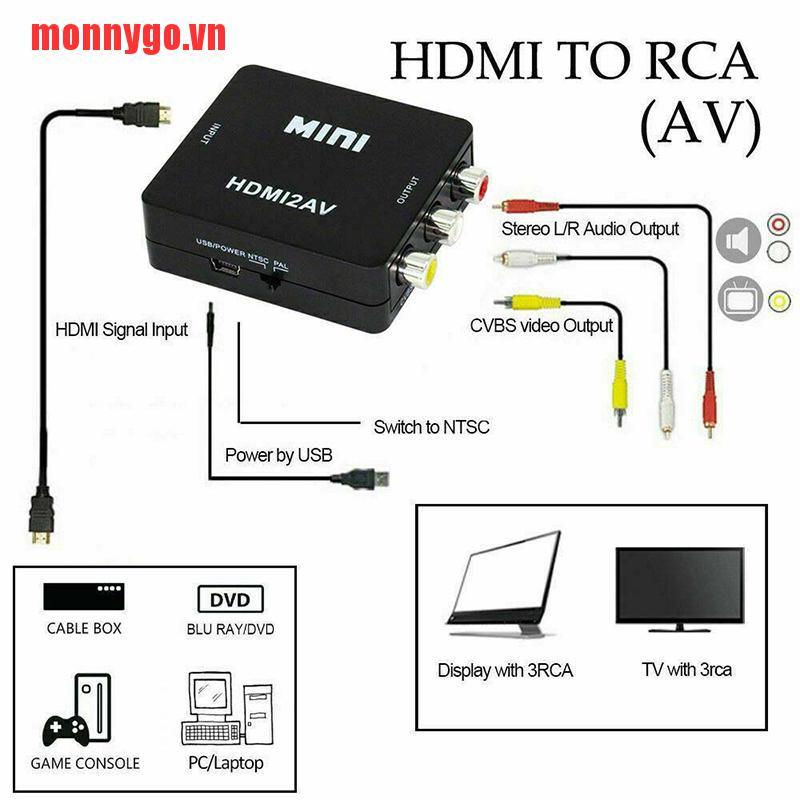 Cáp Chuyển Đổi Hdmi Sang Rca Av Cvbs 3rca 1080p | BigBuy360 - bigbuy360.vn