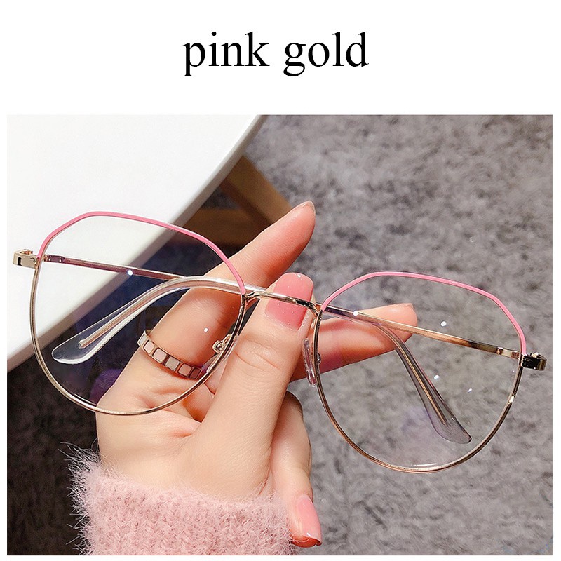 (KIQI-FASHION) COD Kính Chống Bức Xạ Gọng Kim Loại Phong Cách Hàn Quốc Mới Cho Nam Và Nữ