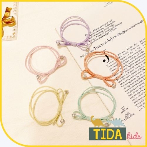 Dây Buộc Tóc ⚡ HOT TREND ⚡ Dây Cột Tóc Nhiều Vòng Icon Lấp Lánh Đẹp Dễ Thương Hàn Quốc, Phụ Kiện Tóc TiDa Kids Shop