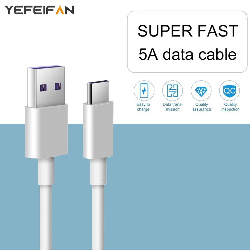 Dây cáp sạc USB 5A Type C cho Huawei P40 P30 P20 Pro Mate 30 20 10 Pro P10 Plus USB 3.1
