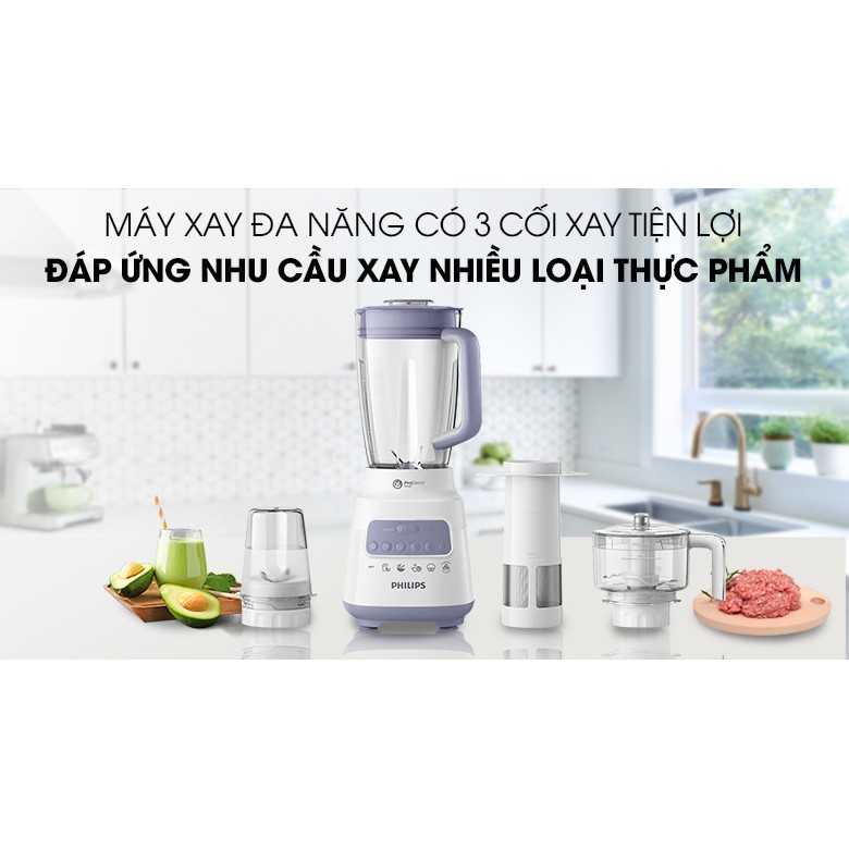 [Mã 12ELSALE hoàn 7% đơn 300K] Máy Xay Sinh Tố Philips HR2223 - Hàng Chính Hãng (Bảo Hành 24 Tháng)