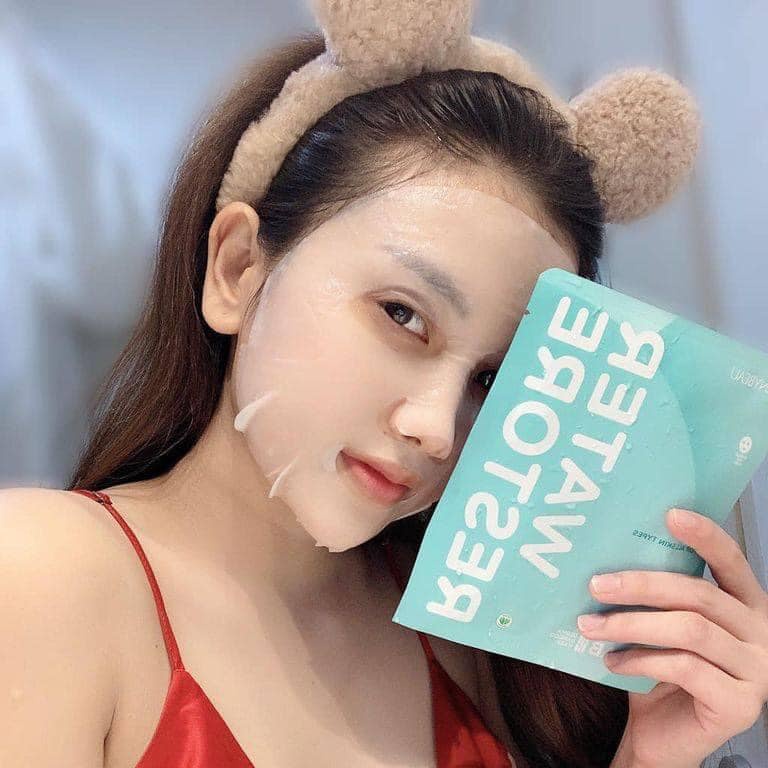 [Chính hãng] Mặt nạ sợi tre màu xanh cấp ẩm giúp trắng da M-Lab - Mỹ phẩm LanýBeauty - Màu Xanh