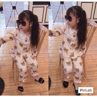 Bộ pijama lụa bé gái siêu xinh