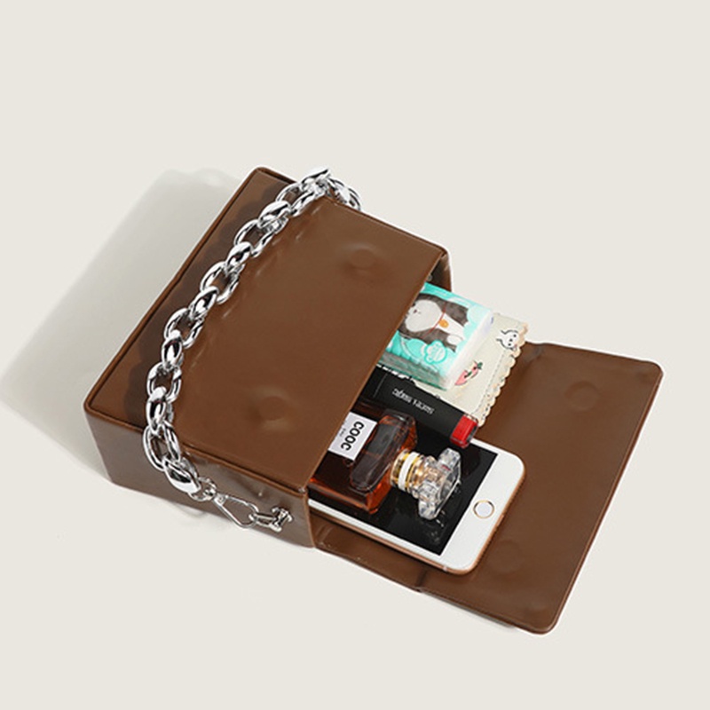 Túi Đeo Chéo Dây Xích Dáng Vuông Nhỏ Phong Cách Phương Tây Thời Trang Cao Cấp Cho Nữ