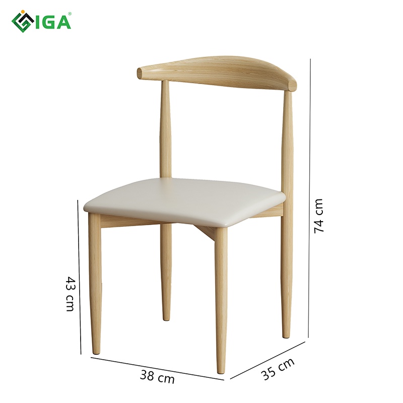 Ghế tựa chân sắt mặt đệm bàn ăn, bàn làm việc học tập phòng khách chính hãng -GN60