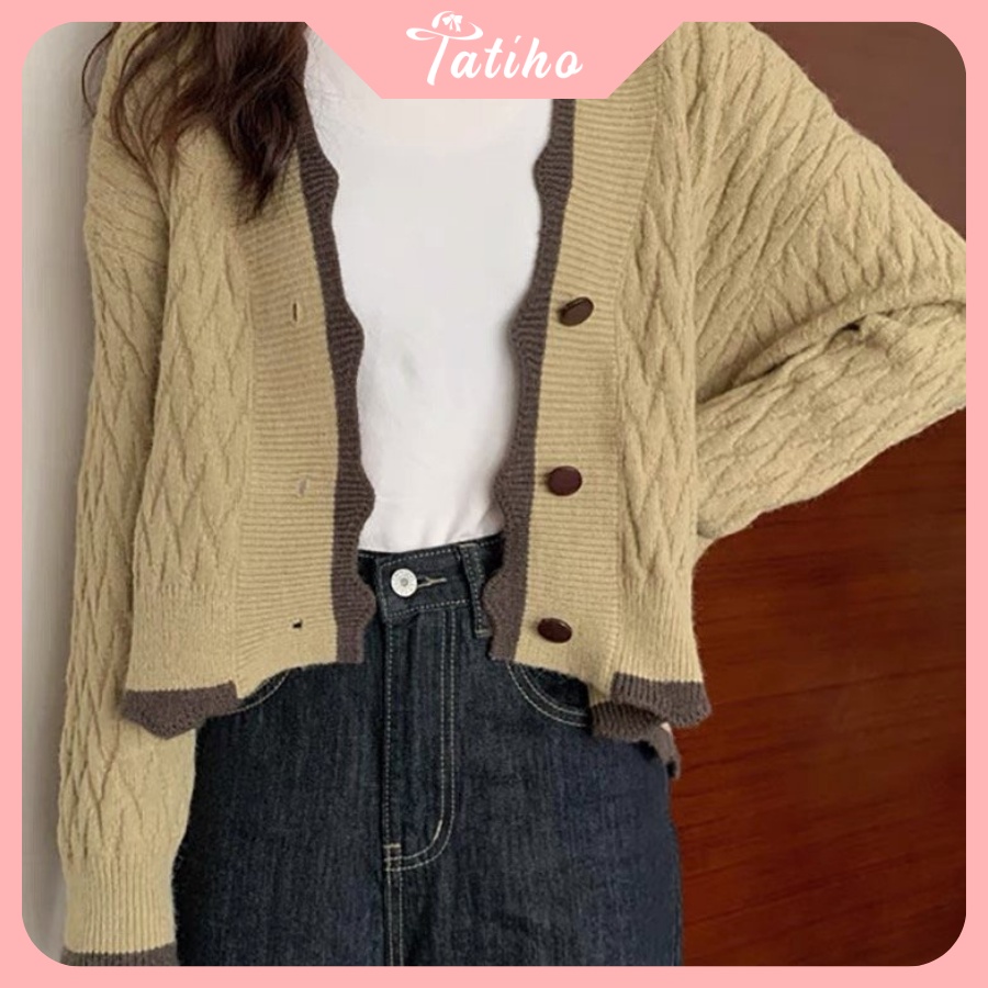 [Hàng Xịn, Giá Tốt]  Áo Khoác Trơn Vintage (Áo Cardigan)  Phong Cách Ulzzang Chất Len Dày Cổ Chữ V - Mã AK010