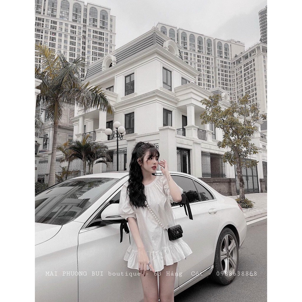 [SỈ LẺ] VÁY THÔ TAY BỒNG CỔ TRÒN - ĐẦM ĐUÔI CÁ DÁNG SUÔNG TP | BigBuy360 - bigbuy360.vn