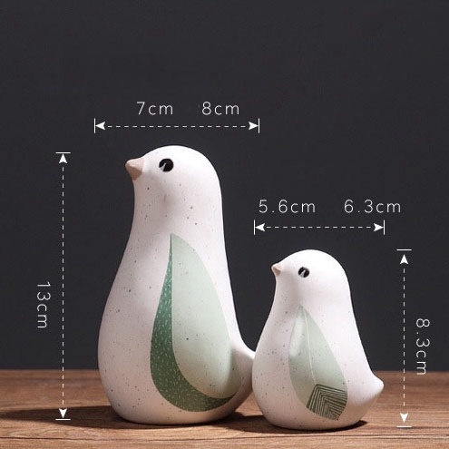 Tượng chú chim bồ câu trắng bằng sứ để bàn kệ tủ trang trí phòng khách nhà cửa