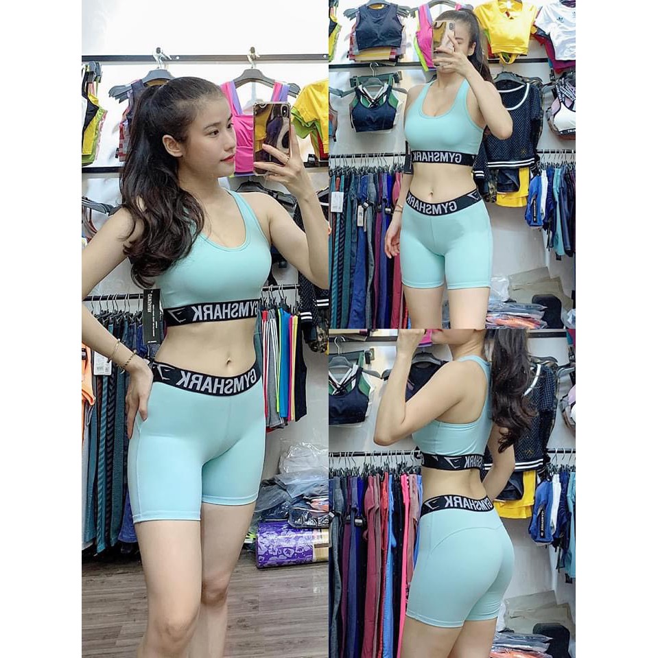 BỘ QUẦN SHORT ÁO THUN NỮ THỂ THAO GYM  5 MÀU GYMSHARK