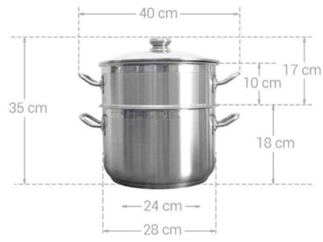 Bộ nồi xửng hấp inox 28cm nắp kính cường lực Fivestar HT Cook sử dụng được trên tất cả các loại bếp kể cả bếp từ